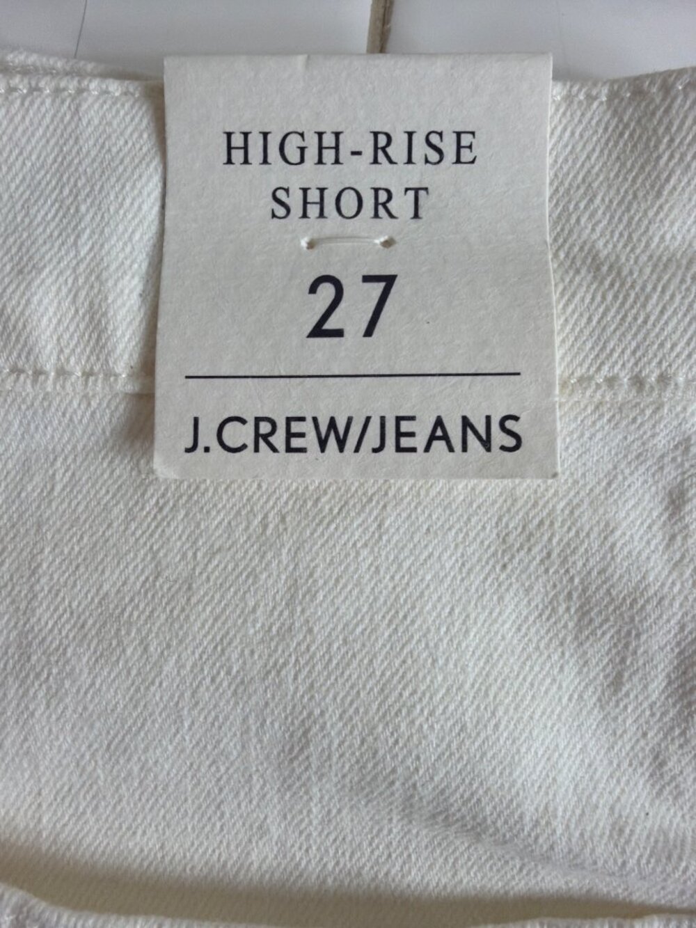 NWT J.Crew Jeans Ivory High Rise Frayed Hem Shorts Button Fly Size 27 - Picture 6 of 16